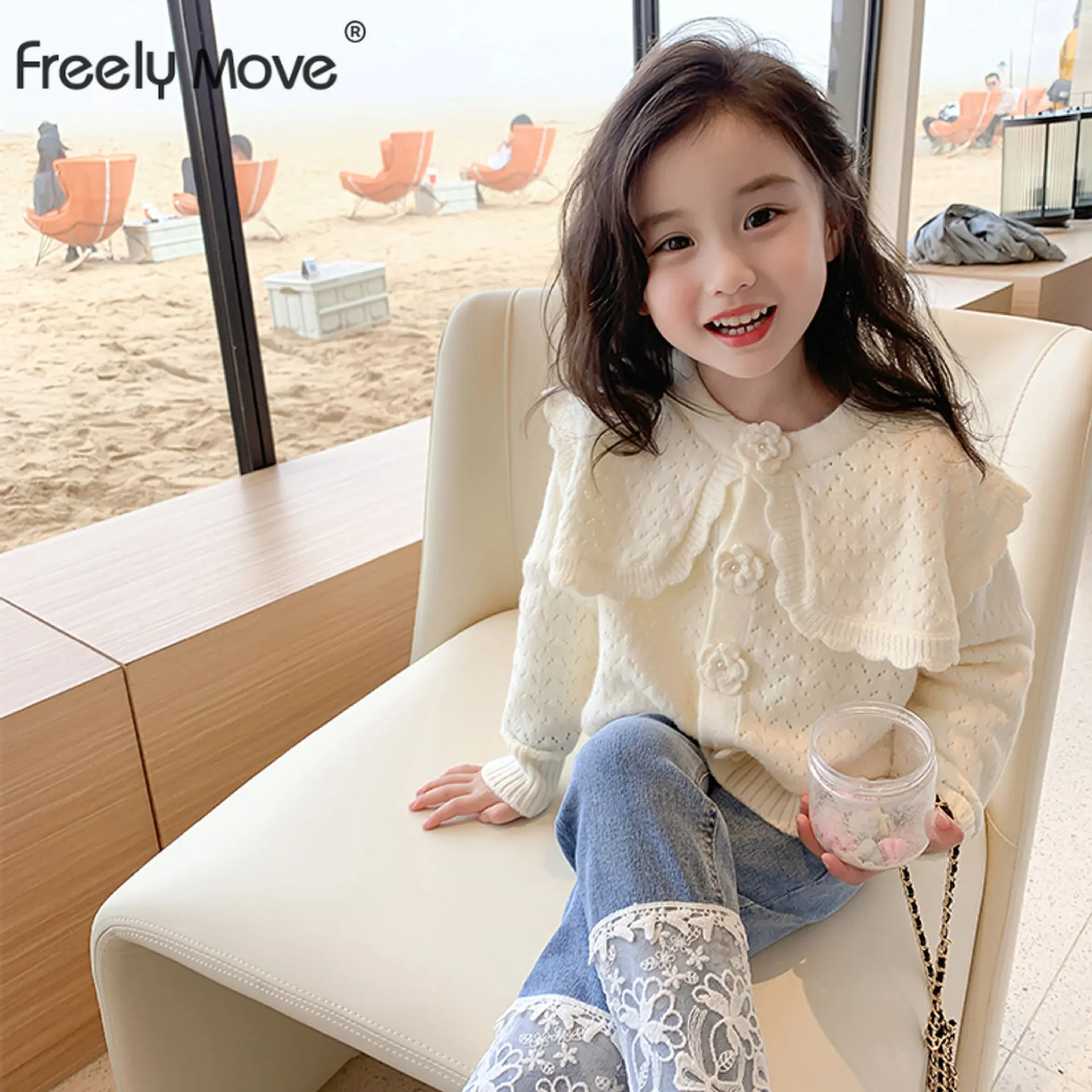 

Girls Cardigan Jackets 2023 Spring New Baby Sweet Girls Clothing Kids Children Top Floral Jacket for Girls