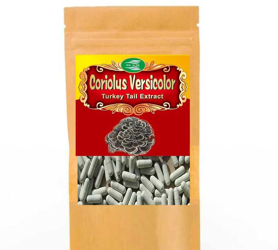 

100pcs Coriolus Versicolor (Turkey Tail) Extract 30% Polysaccharide Capsule Immunity Support
