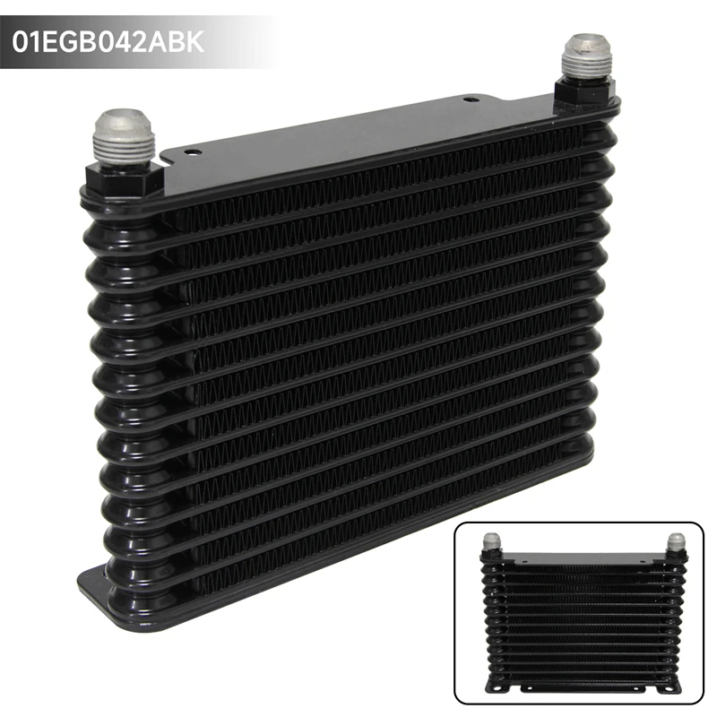 

10 Row /13 Row /15 Row Universal 32MM AN10 Aluminum Engine Transmission Oil Cooler 226MM Racing Cooler Black