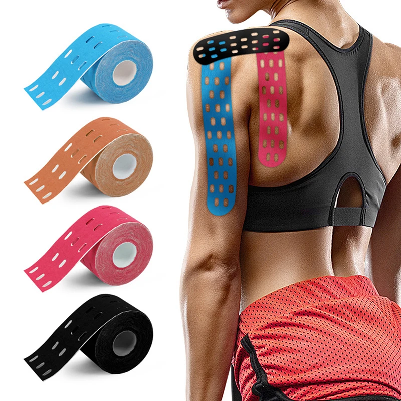 

6.7cm*5m Perforated Muscles Sports Adhesive Tape Therapeutic Care Elastic Physio Pre-cut Kinesiology Tape Bandage Breathable