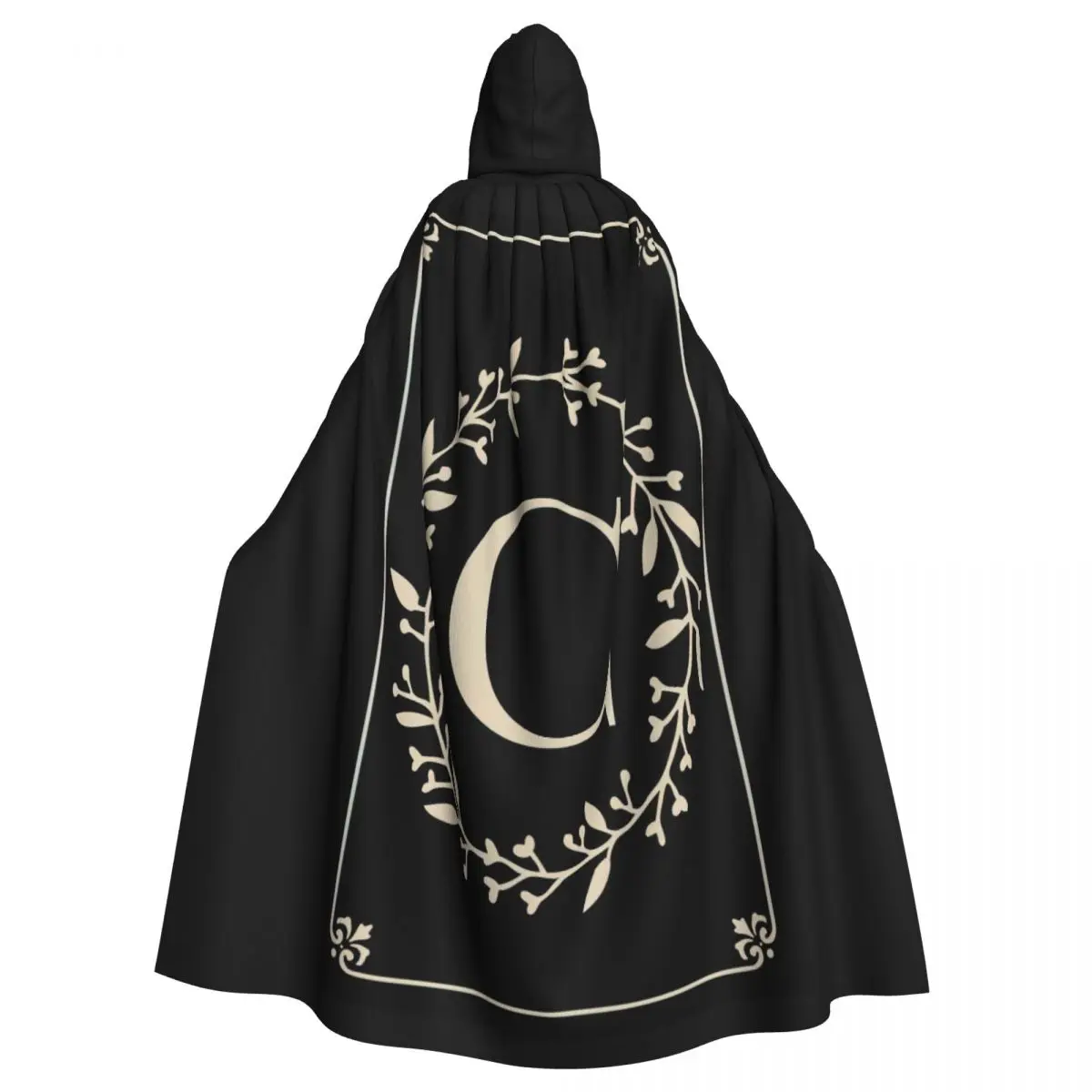 

Briarwood Lane Classic Monogram Letter C Hooded Cloak Halloween Party Cosplay Woman Men Adult Long Witchcraft Robe Hood