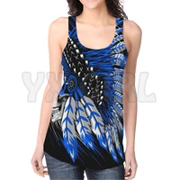 yx girl native feather 3d printed sexy backless tops summer women casual tees cosplay clothes