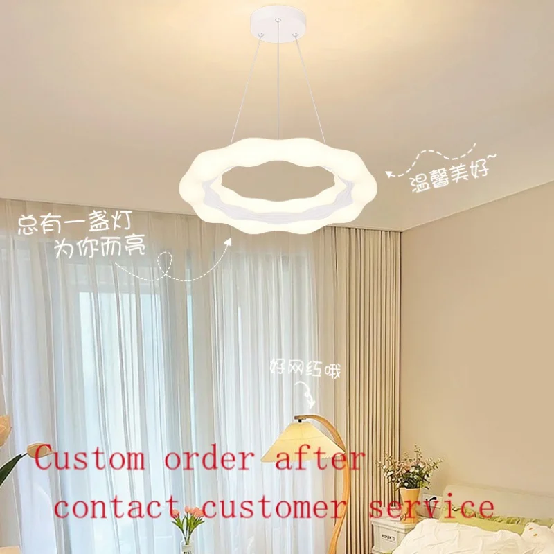 

Bedroom lamp Home warm Internet red creative Nordic lamp Round room pendant lamp