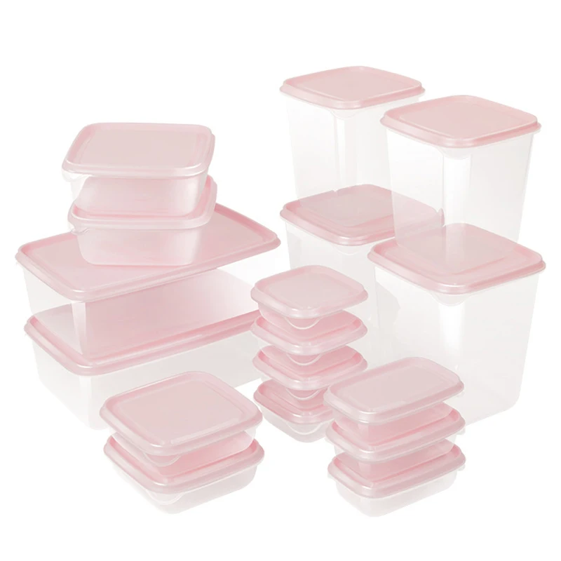 

17Pcs/set Transparent Storage Box Kitchen Food Storage Container Refrigerator Organizer Plastic Storage Box for Snack Nuts Fruit