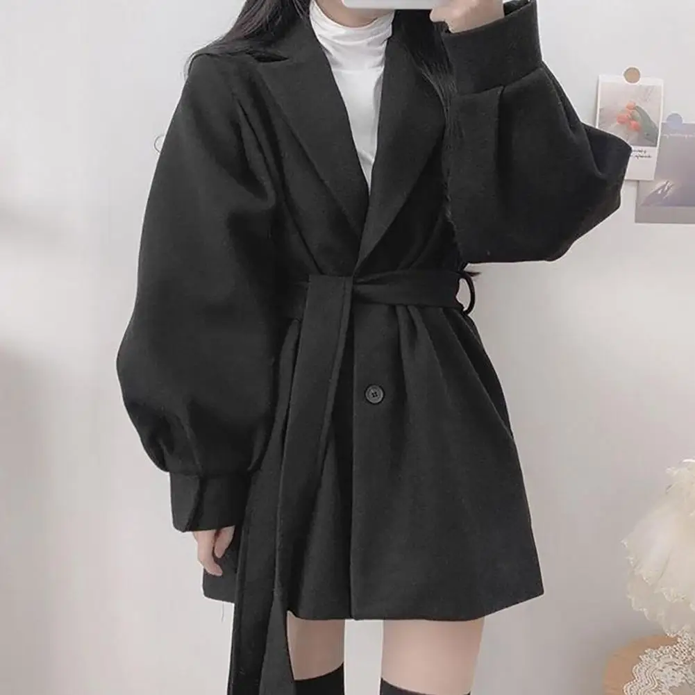 

Stylish Winter Coat Elegant Lady Coat Slim Fit Mid Length Autumn Coat Thermal