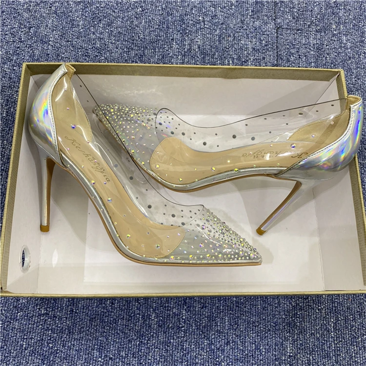 

Mesh Hollow Lace Woman Pumps 2022 Spring Women Heels Sexy Party Shoes Thin Stiletto Heels Women Shoes 4 Colour and big size 44