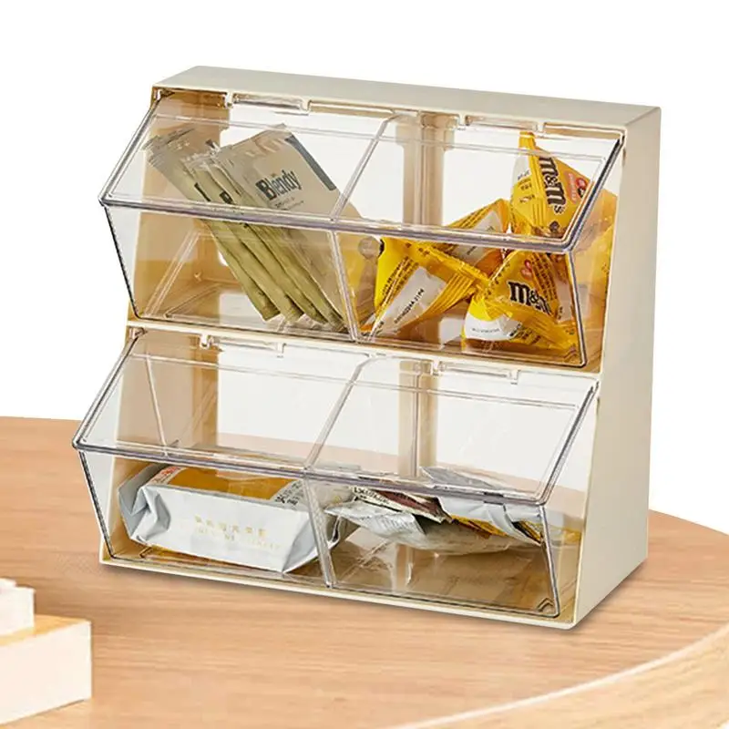 

Tea Bag Holder 2 Tier Stackable Tea Organizer Japanese-Style Tea Bag Holder For Countertops Kitchen Cabinets Pantry Sweeteners