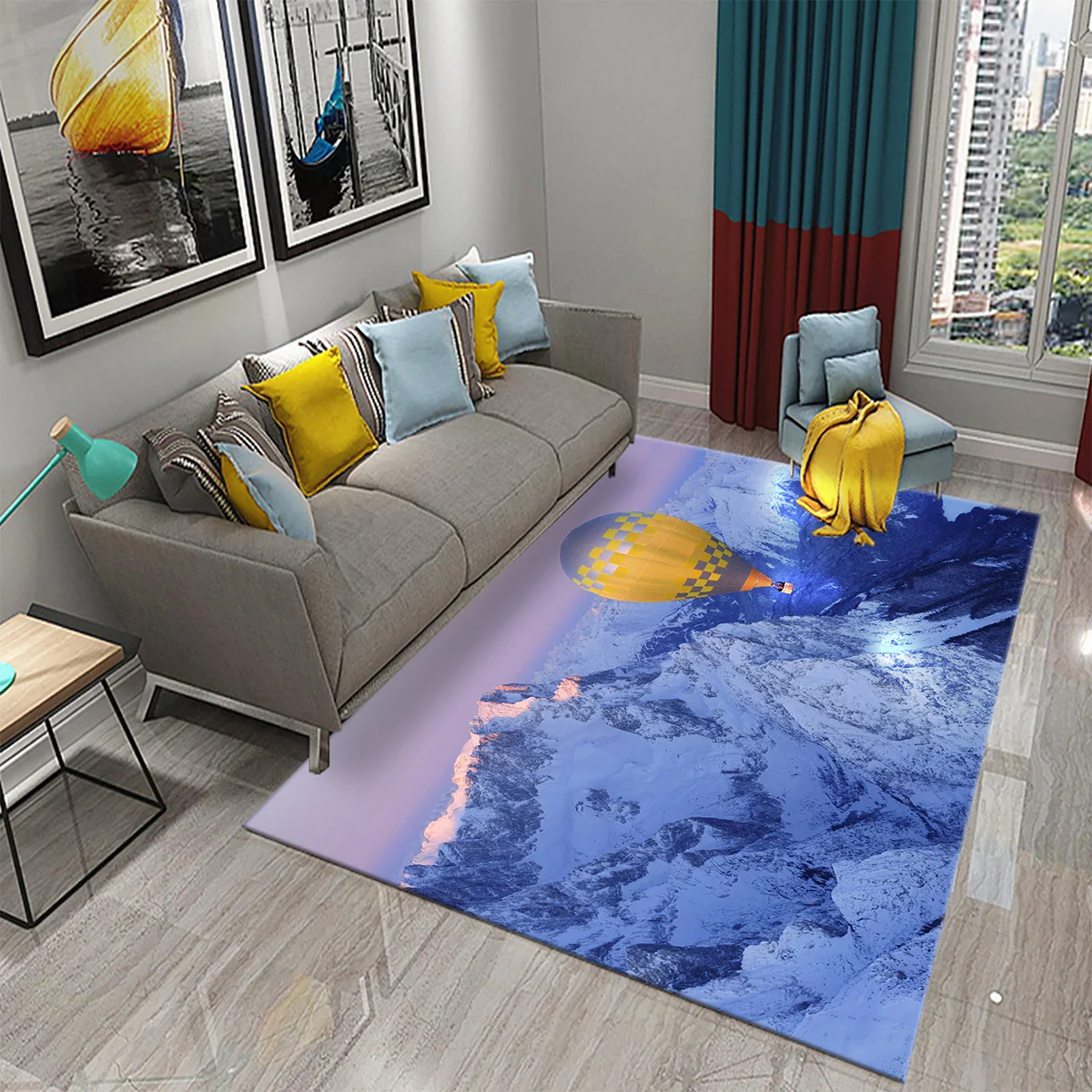 

Colorful Hot Air Balloons Carpet for Bathroom Entrance Decor Non-slip Mat Living Room Kids Bedroom Area Mat Kitchen Floor Rugs