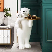 figurines for interior polar bear animal large living room decoration home decor resin floor statue and sculptures ornaments