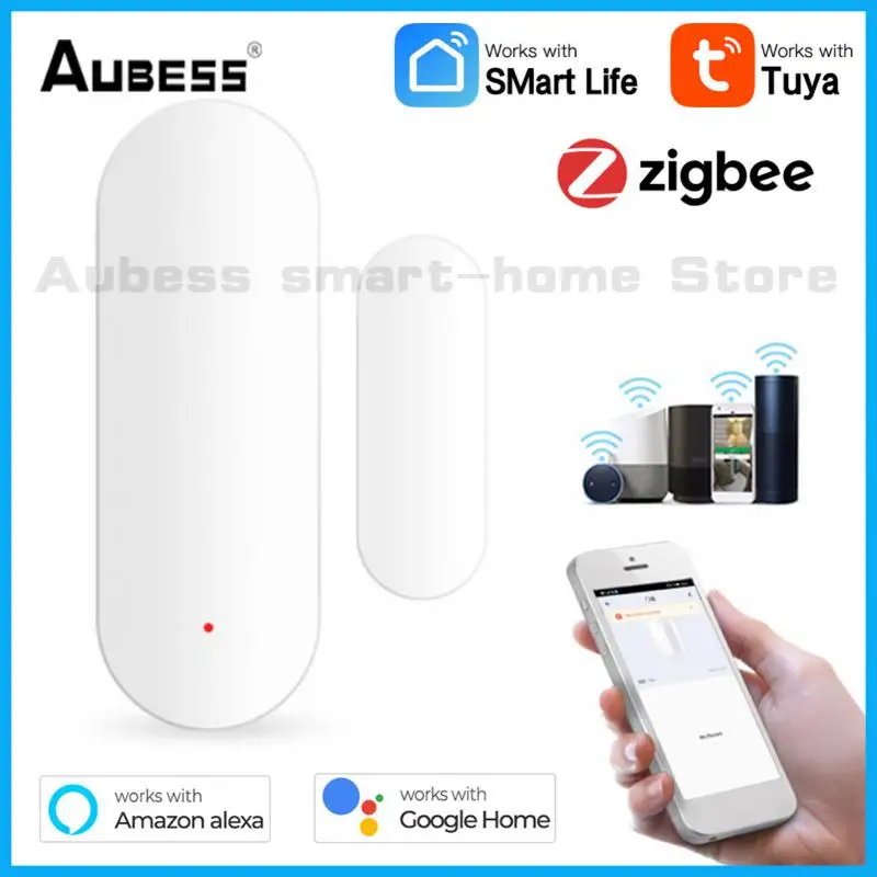 

Умный датчик двери и окна ZigBee YUTA, магнитный детектор для дверной сигнализации, работает с системой защиты безопасности Alexa Google Assistant