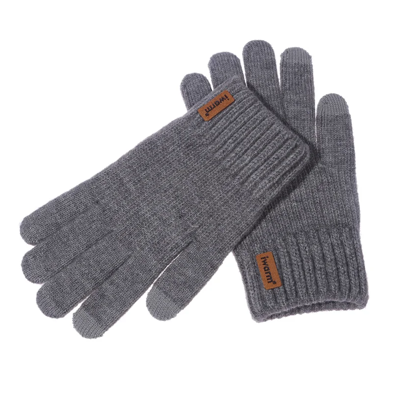 

Winter Touch Screen Gloves Women Men Warm Stretch Knit Mittens Imitation Wool Full Finger Guantes Female Crochet Luvas Thicken