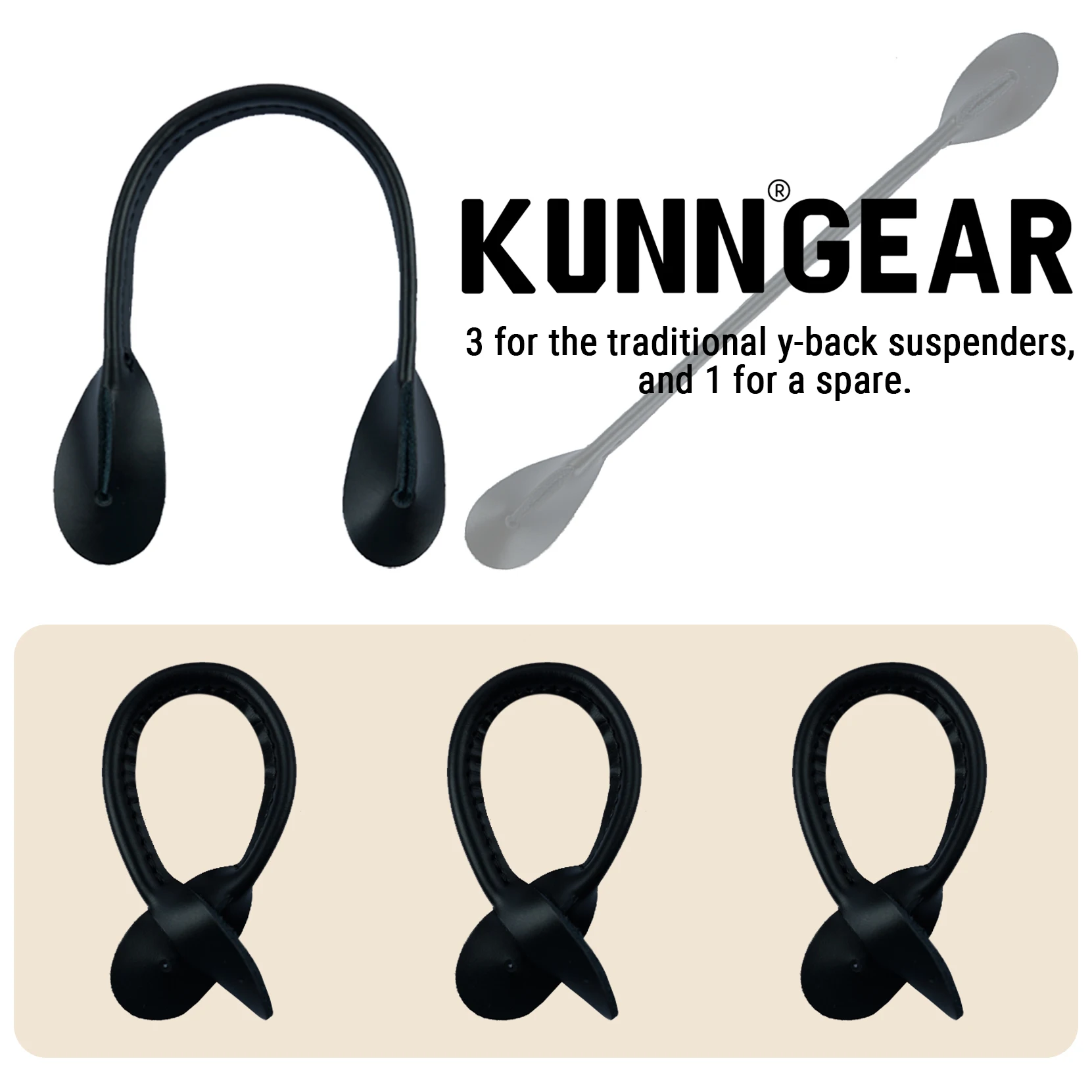 Подтяжки KUNN из натуральной кожи 4 шт. сменные подтяжки для кнопок