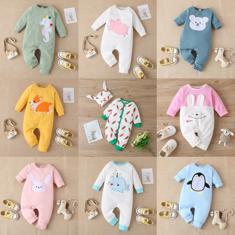 New Newborn Baby clothes Boys Girls Rompers cute Animal Printed Long Sleeve Winter Cotton Kid Jumpsuit Playsuit Outfits Clothing