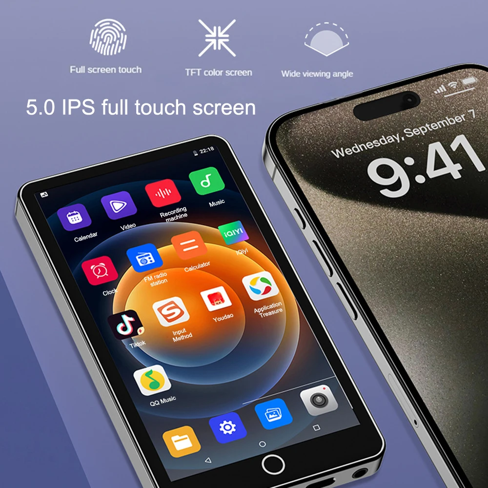 Камера Mp4 плеер Bluetooth Wifi Android 16 Гб Сенсорный экран Hifi музыкальный Диктофон Видео Mp3