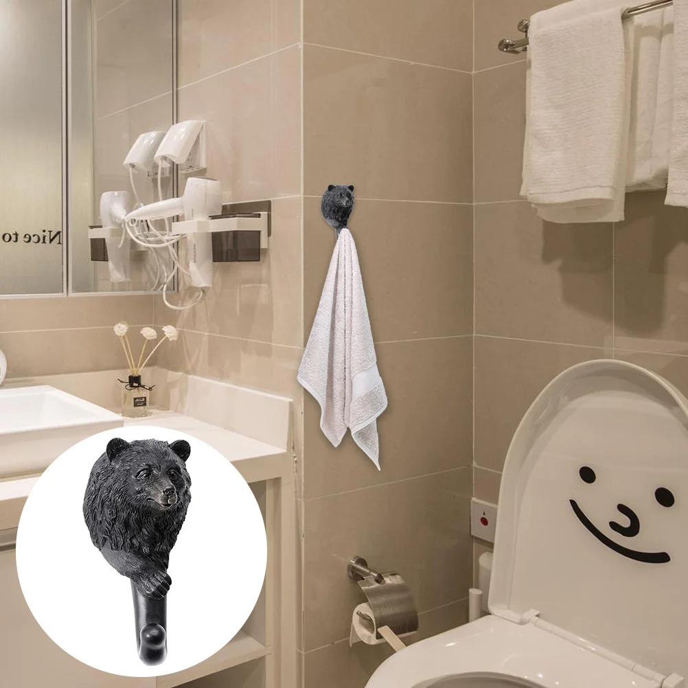 

Animal Hook Bear Single Wall Metal Clothes Rack Towel Coat Hanger Resin Hangers