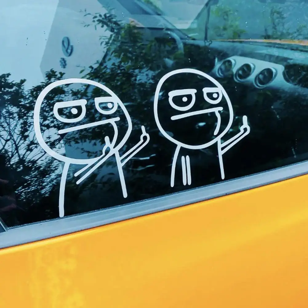 Car Sticker Taunt Despise JDM Funny Middle Finger Personality Cartoon Creativity Body Sticker Firm Car Sticker Humorous
