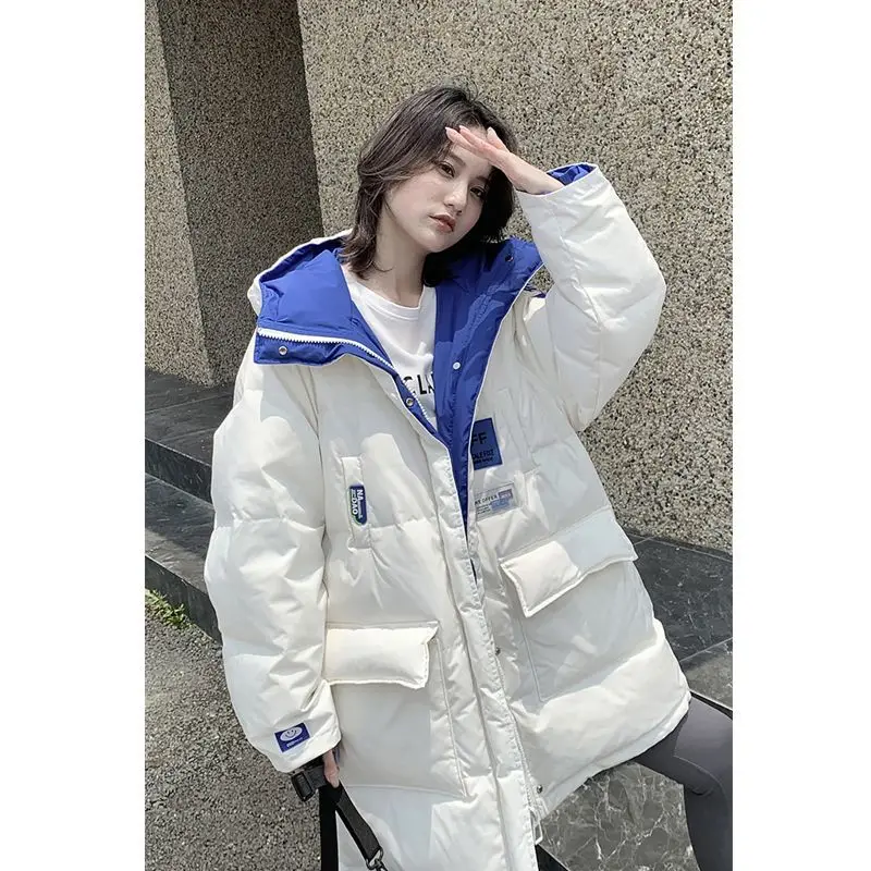 New Winter Coats for Women Parkas Jackets Hooded Cotton Padded Jacket Korean Fashion Double Side Wearable Outerwear Brand
