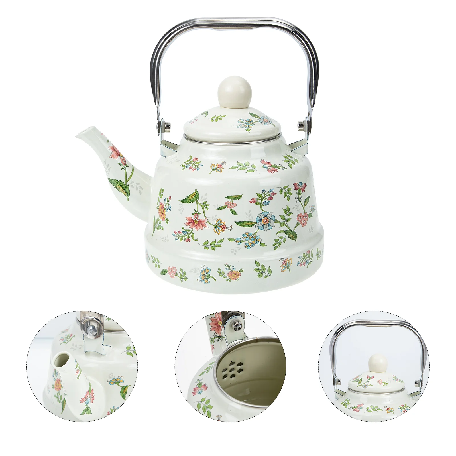 

Kettle Teapot Tea Enamel Coffee Pot Stovetop Water Teakettle Whistling Gasstove Vintage Kids Can Watering Steel Induction