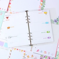 a5 a6 six hole heart hand account page looseleaf notebook adapter for the core cartoon color lattice blank inside inside page