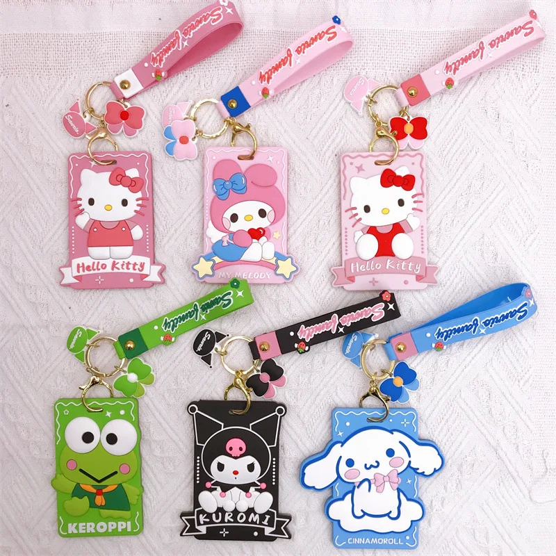 

Sanrio Hello Kittys карточный рукав Cinnamoroll аниме Kuromi My Melody милая красивая работа Студенческая карточка подвеска брелок для девочек Подарки