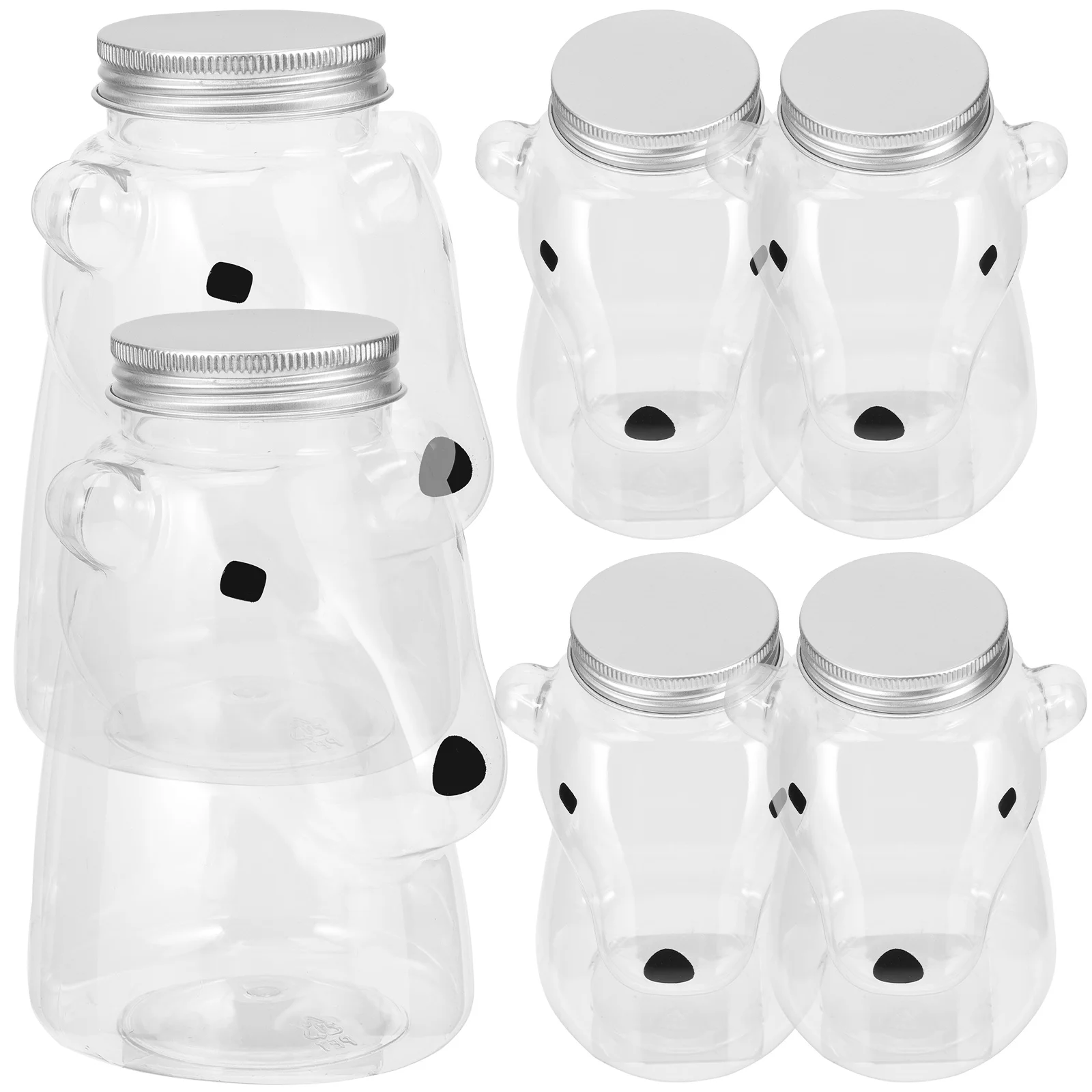 

6pcs Bottles Beverage Packing Bottles Empty Cold Drinks Bottles with Lids