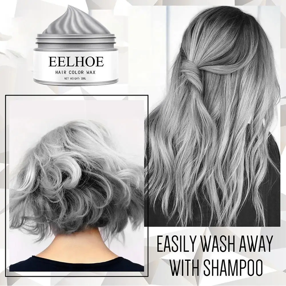 

6 Colors Hair Dye Hair Wax Styling Silver Hair Gray-brown Disposable Natural Plant Extracts Temporary Hair Dye For Hair Sty X7u4