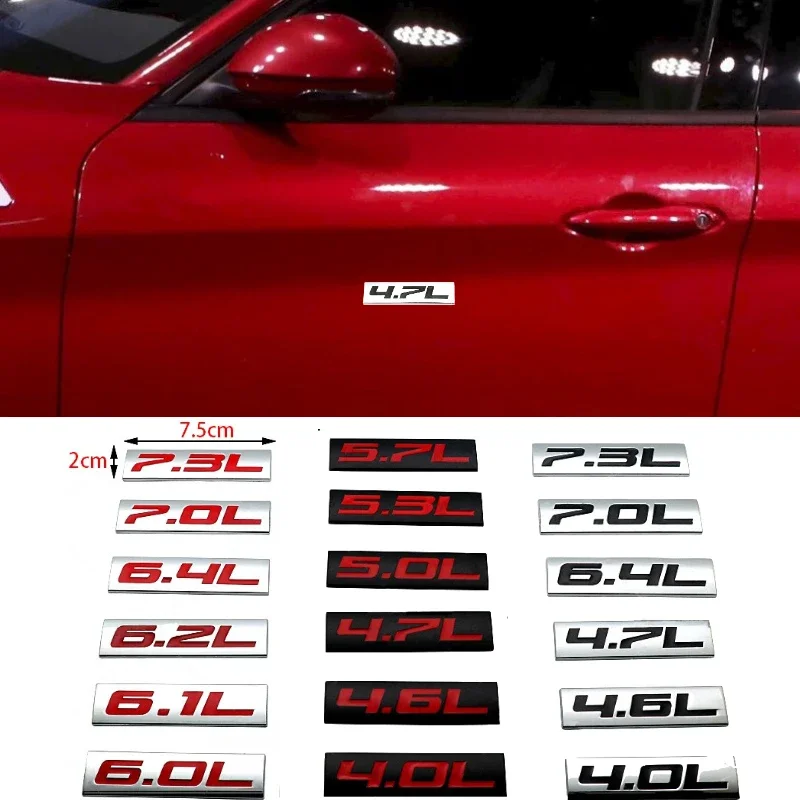 4.0L 4.6L 4.7L 5.0L 5.3L 5.7L 6.0L 6.1L 6.2L 6.4L 7.0L 7.3L Автомобильная наклейка с логотипом для Dodge Audi BMW