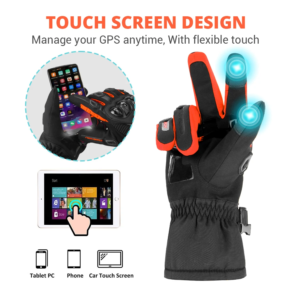 Мотоциклетные Перчатки для сенсорного экрана водонепроницаемые ветрозащитные