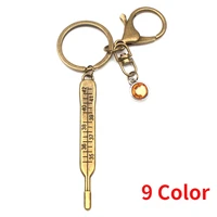 medical birthstone thermometer nurse doctor charm key ring chain charms women jewelry accessories pendant gifts fashion