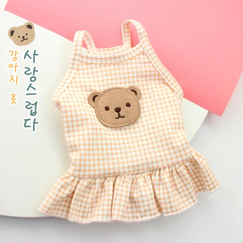 

Cute Bear Pet Dogs Cats Clothes Summer Thin Dogs Dress Skirt For Princess Dogs Couple Clothing Chihuahua Yorkshire Puppy Perro