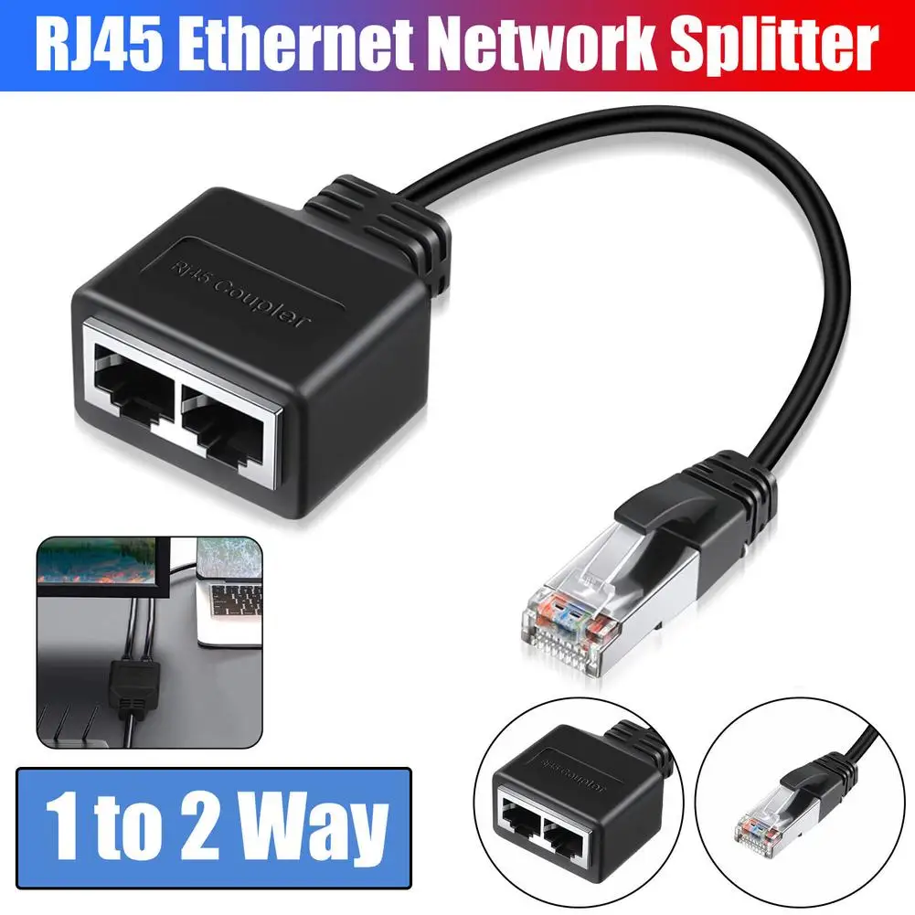 Разветвитель Gigabit Ethernet Rj45 штекер-2 гнезда адаптер кабеля Стандартный коннектор Удлинительный кабель универсальные аксессуары