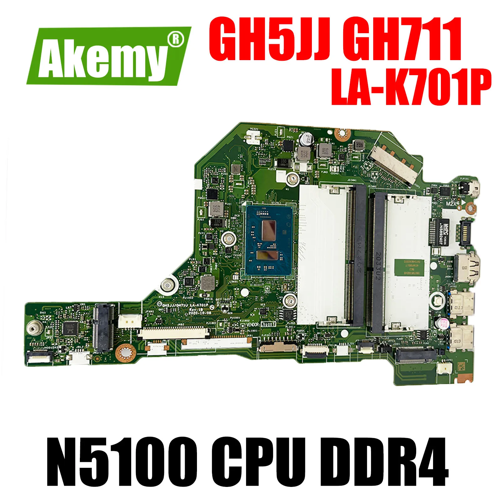 

GH5JJ GH711 LA-K701P Mainboard For Acer Aspire A315-35 laptop motherboard With Celeron N5100 CPU DDR4 100% test work