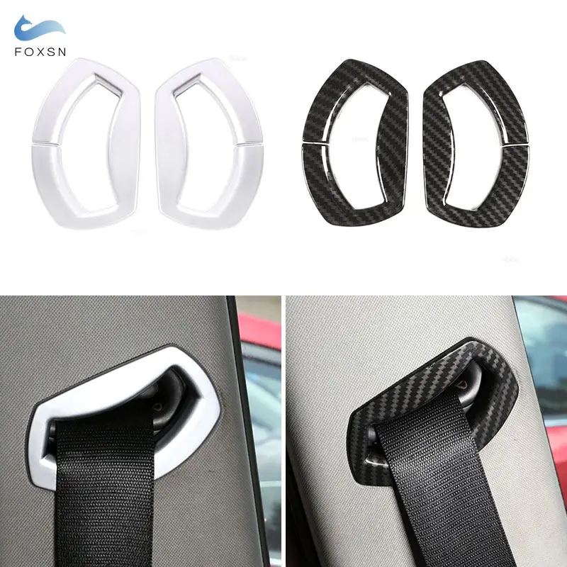 

Car Interior Seat Safety Belt Cover Trim Sticker ABS Silver/Carbon Texture For BMW X3 E83 2006 2007 2008 2009 2010