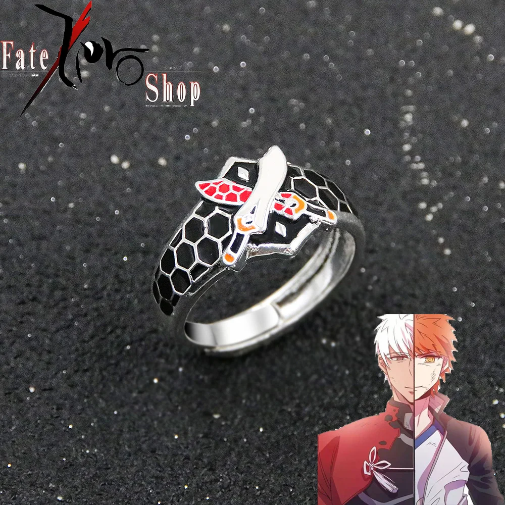 

Anime Fate/Stay Night Shirou Emiya Double Sword Magic Ring Cosplay Adjustable Prop Ring Fashion Unisex Jewelry Accessories
