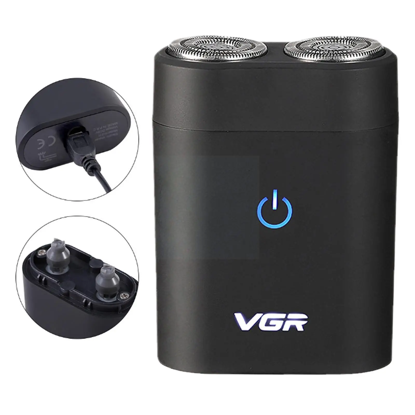 

VGR Mini Razor Electric Usb Reciprocating Shaver Portable Shaver Shaver Case Painless Unisex Washing Mobile Body Full Leath W7X7