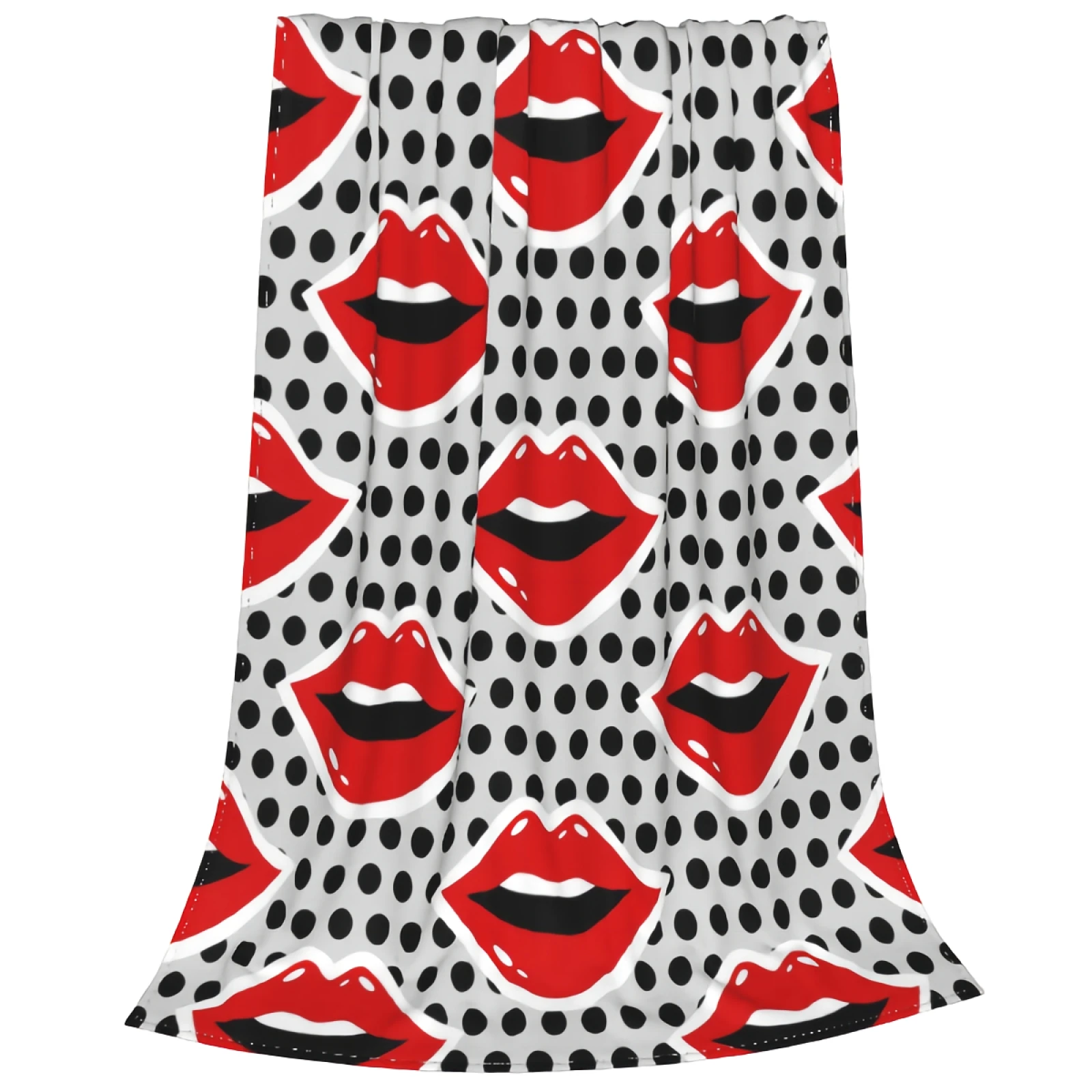 

Флисовое одеяло с красными губами, размер 60x50 дюймов, супермягкое и уютное роскошное женское одеяло для кровати Anyako