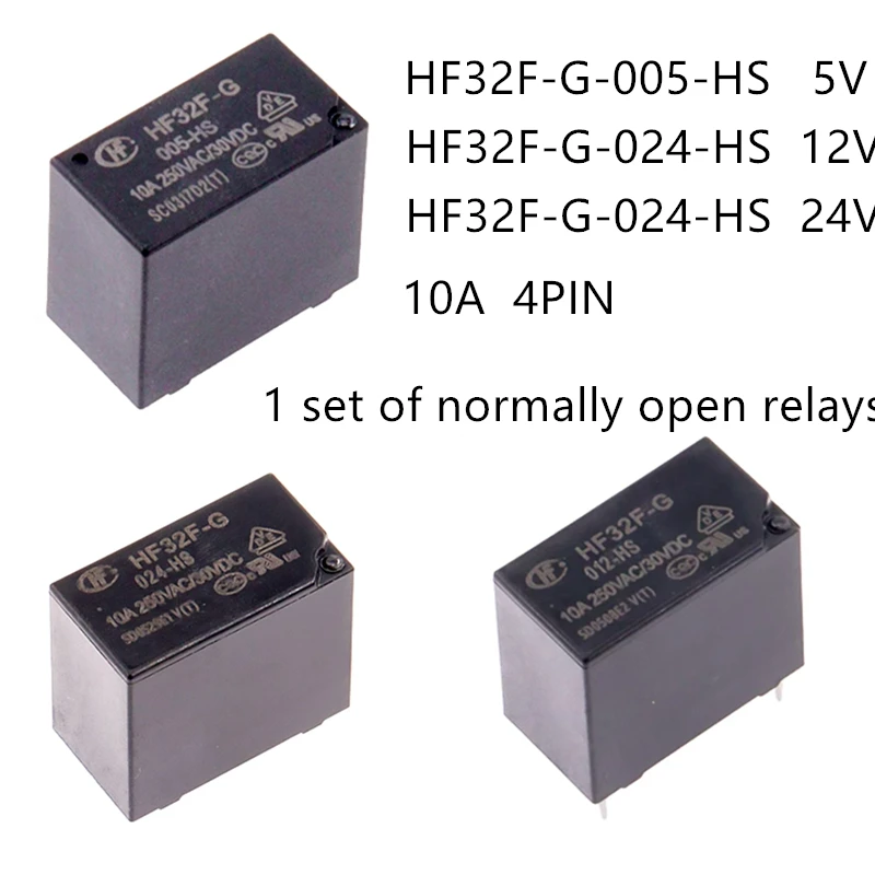 

5pcs Relay HF32F-G-005-hs JZC-32F-G -005 012 024-HS, group 1, normally open 10A, 4-pin