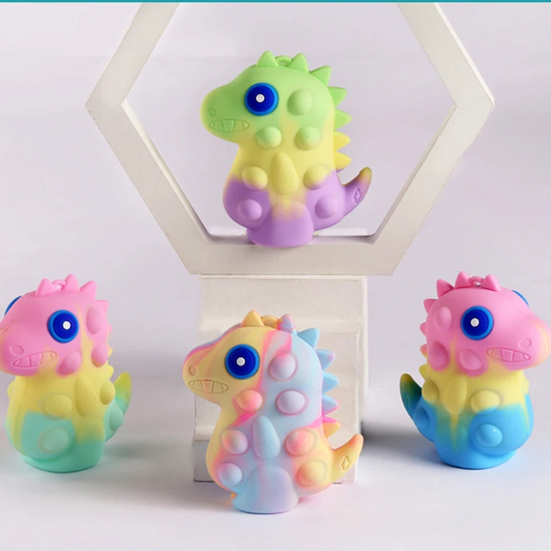 

3D Bubble Ball Dinosaur Silicone Hand Sensory Fidget Toys For Children Adult Simple Dimples Anti Stress Fingertip Pops Vent Toy