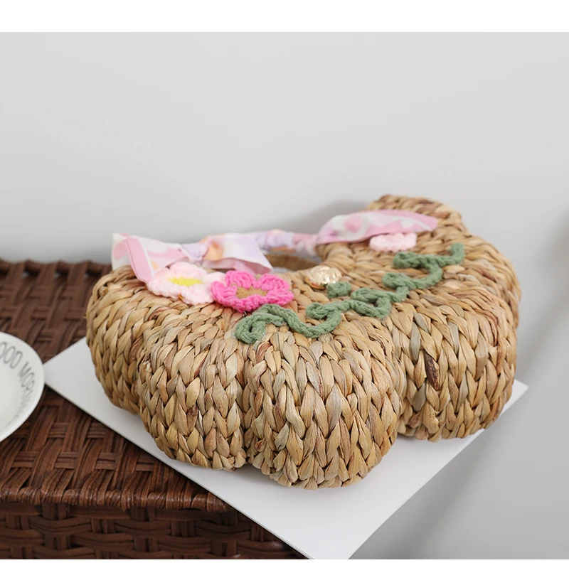 Соломенная Сумка с цветочным рисунком новый дизайн портативная тайская плетеная