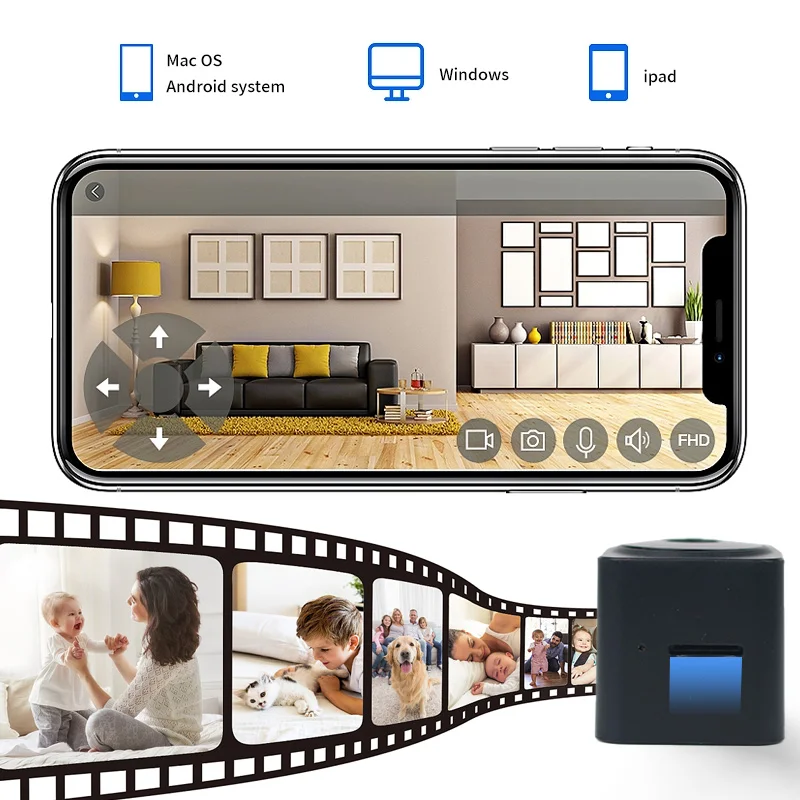 Мини-камера Wi-Fi Full HD два канала аудио 5 часов 1080P беспроводная IP-видеокамера