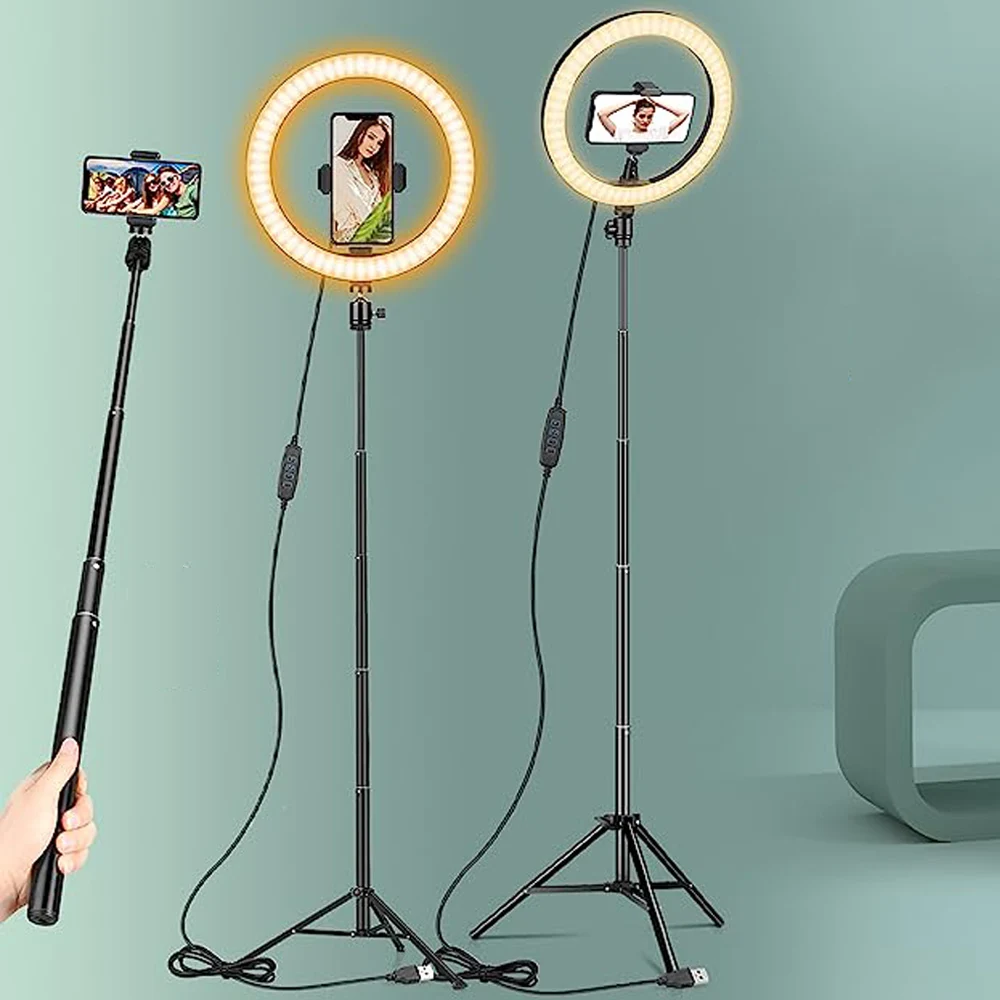 Кольцо женское длиной 12 дюймов с удлиненным штативом 67 и держателем для телефона