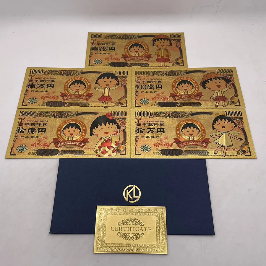 

Красивая японская манга Chibi-Maruko-chan аниме 10000 иен золотые банкноты и коллекция на день рождения ребенка