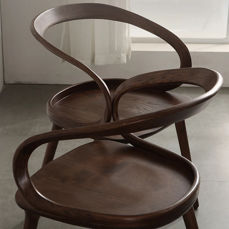 

New Suxuan Furniture Solid Wood Dining Chair Home Backrest Rest Study Chair Black Armrest Chair