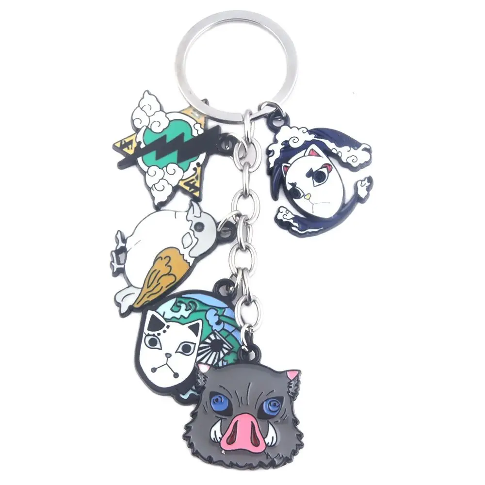 

Demon Slayer Kimetsu No Yaiba Keychain Blade of Ghost Cartoon Figure Kamado Tanjirou Nezuko Enamel Pendent Key Chain For Gifts