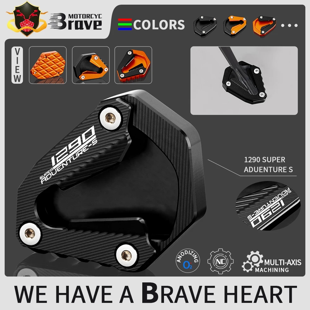 

Motorcycle Accessories Kickstand Foot Side Stand Extension Pad Valve Cap For KTM 1290 SUPER ADVENTURE S 1290 SAS Adv 2021 2022