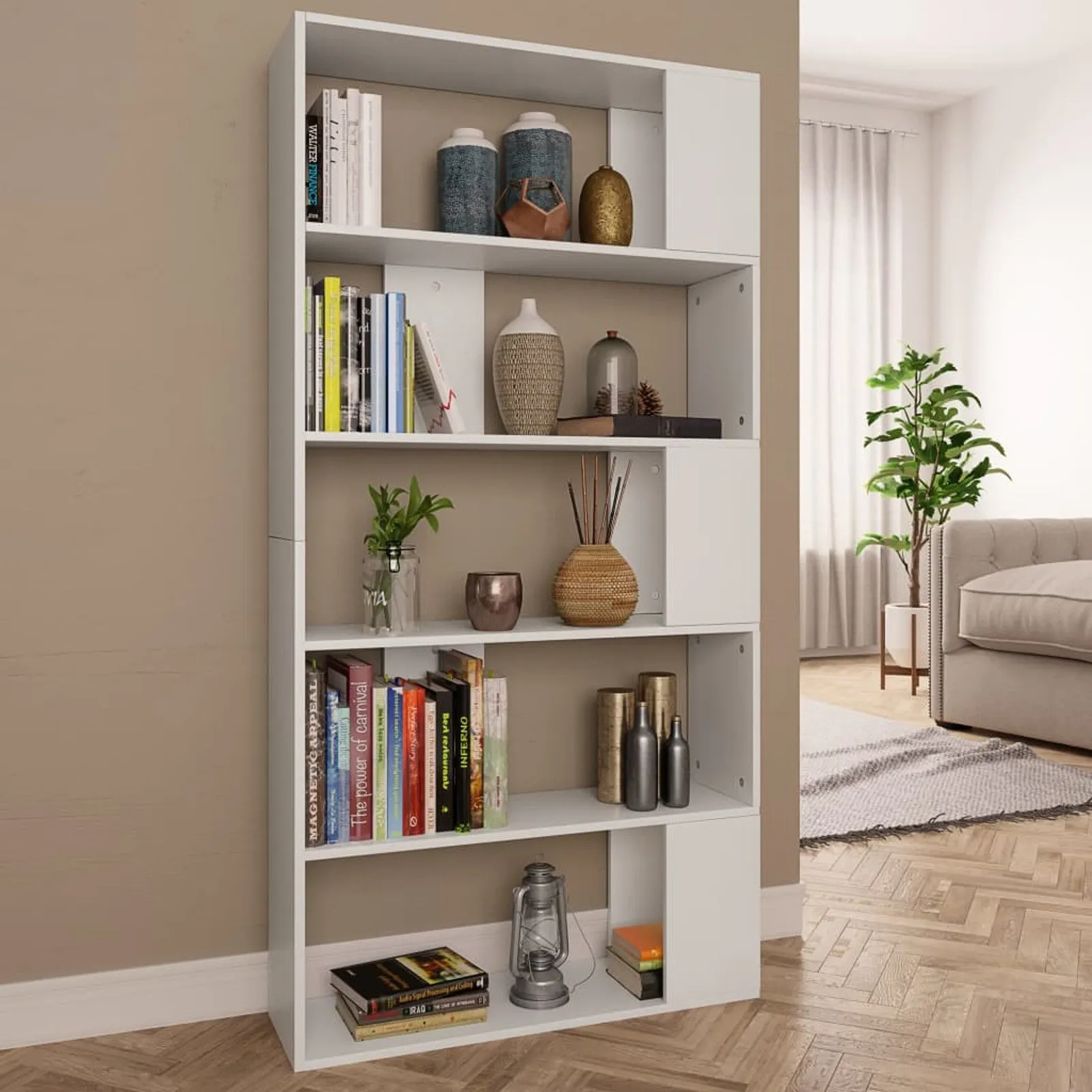 

Book Cabinet/Room Divider White 31.5"x9.4"x62.6" Chipboard