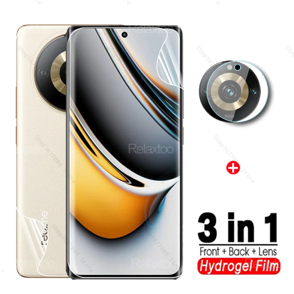 

3in1 Front Back Hydrogel Film& Camera Glass For Realme 11 Pro+ Realme11 Pro Plus Realme11Pro Ralme 11Pro 5G HD Screen Protector