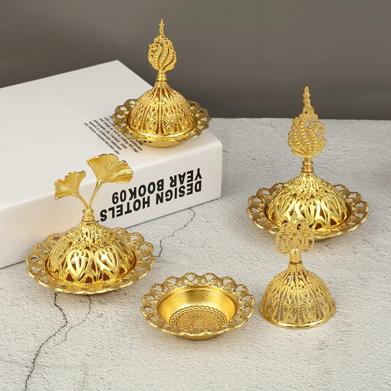 

2023 Eid Mubarak Mini Portable Golden Incense Tower Ramadan Kareem Ornament for Home Islamic Muslim Ramadan Party Decoration