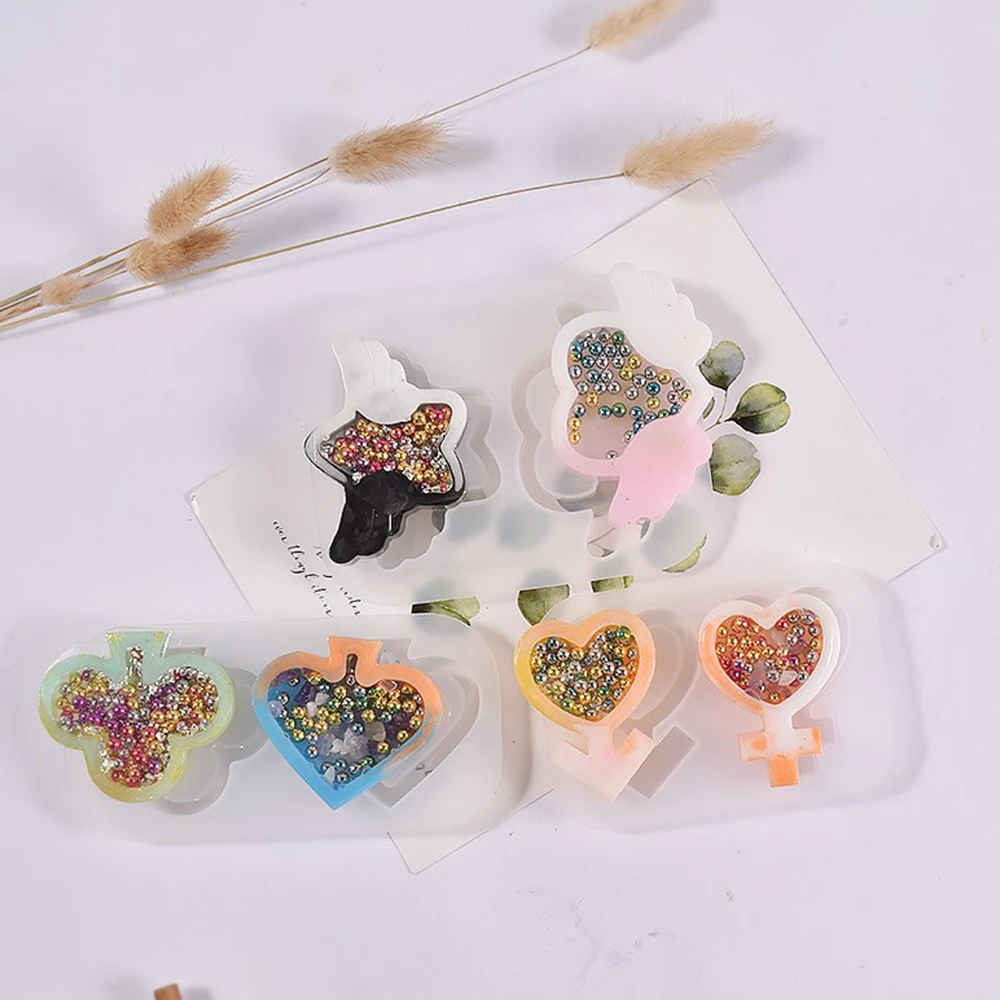 

3 Styles Love Wings Quicksand Silicone MouldDIY Quicksand Pendant Epoxy Resin Mold Resin Shaker Molds Jewelry Making Supplies