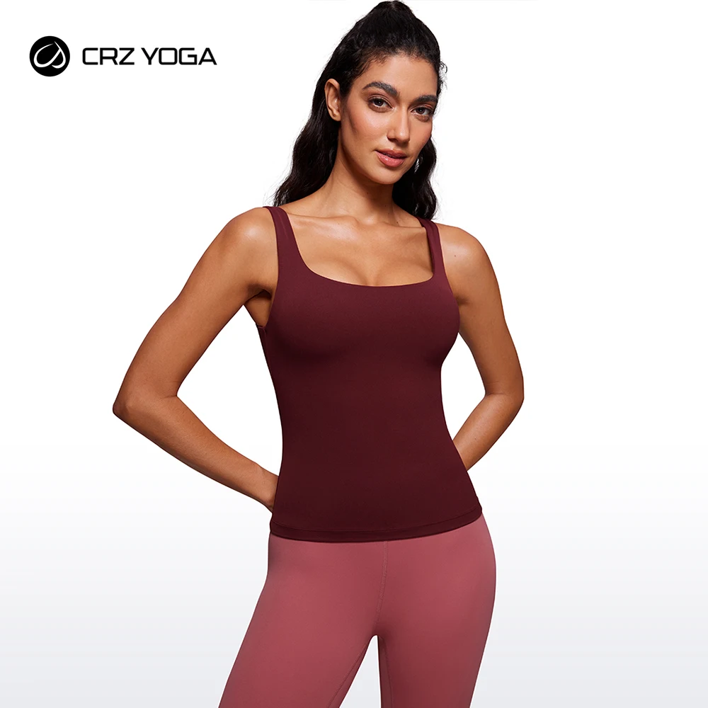 CRZ YOGA Butterluxe тренировочные майки для женщин с U-образным вырезом и мягкой